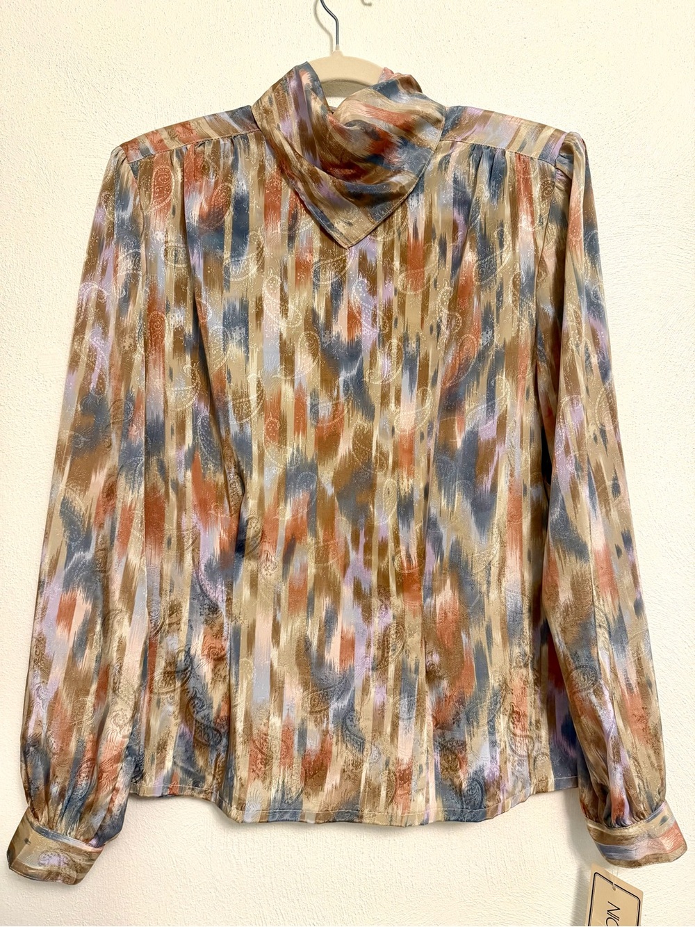 NICOLA Multi-Color Abstract Long-Sleeve Blouse